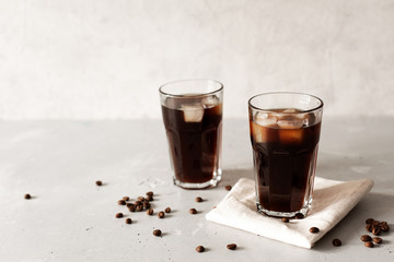 Glass Of Cold Coffee On Wood