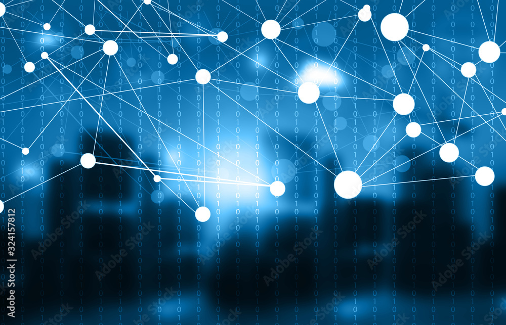 Poster abstract design of business networking. 3d illustration.