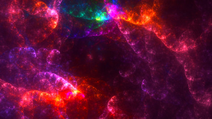 3D rendering abstract red fractal light background