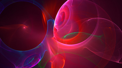3D rendering abstract red fractal light background