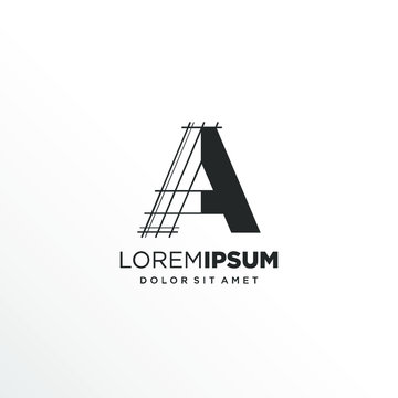 Letter A Logo Design with Architecture Element