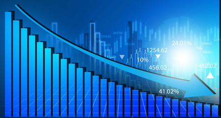 Stock market crisis. stock market crash. stock market chart background. 3d illustration.