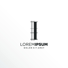 Letter I Logo Design with Architecture Element