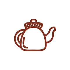 Obraz premium coffee in teapot drink line style icon