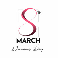Fototapeta premium 8 march Happy Women's Day Typography Text. Vector Illustration