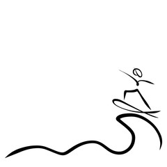man conquering a wave on a surfboard or fish