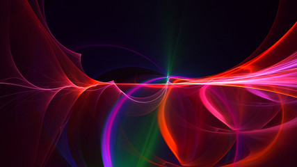 3D rendering abstract red fractal light background