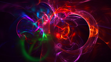 3D rendering abstract red fractal light background