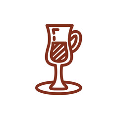 ice coffee in cup drink line style icon