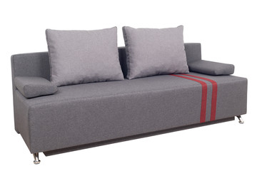 Gray sofa isolated on a white background. 