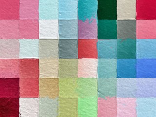 Colorful square pattern with a rough texture background. Background texture wall and have copy space for text. Picture for creative wallpaper or design art work.