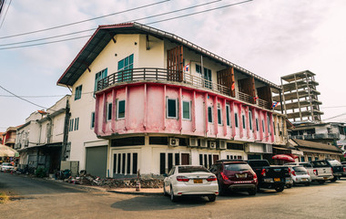 Cityscape of old town in Vientiane, Laos