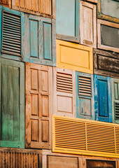 Old colorful doors for decoration