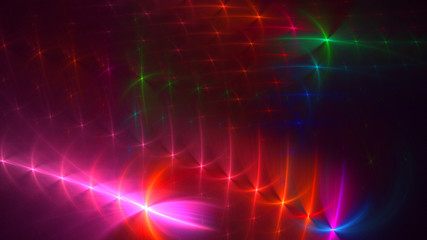 3D rendering abstract red fractal light background