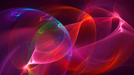 3D rendering abstract red fractal light background