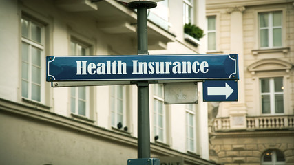 Obraz premium Street Sign to Health Insurance