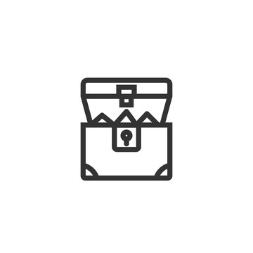 recommend clip art: Opened treasure chest outline icon. Vector