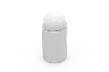 White blank roll on deodorant, mock up template on isolated white background, 3d illustration
