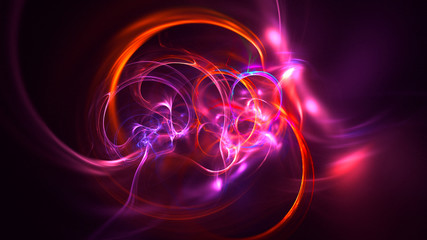 3D rendering abstract red fractal light background