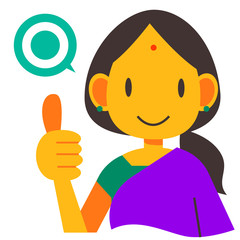 インド人女性　OKサイン