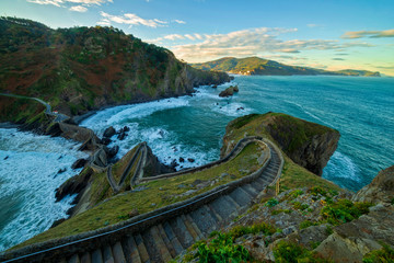 Access by stairs to the hermitage of San Juan de Gaztelugatxe