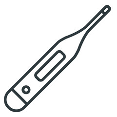 Electric thermometer line icon on white background - 324164231