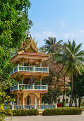 Ancient Buddhist pagoda in Vientiane, Laos