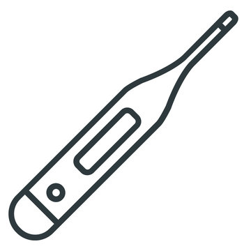 Electric thermometer line icon on white background