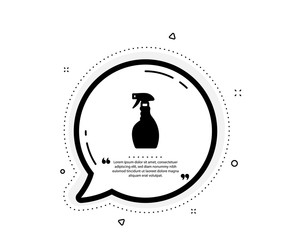 Cleaning spray icon. Quote speech bubble. Washing liquid or Cleanser symbol. Housekeeping equipment sign. Quotation marks. Classic spray icon. Vector