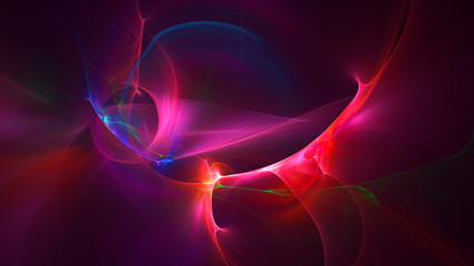 3D rendering abstract red fractal light background