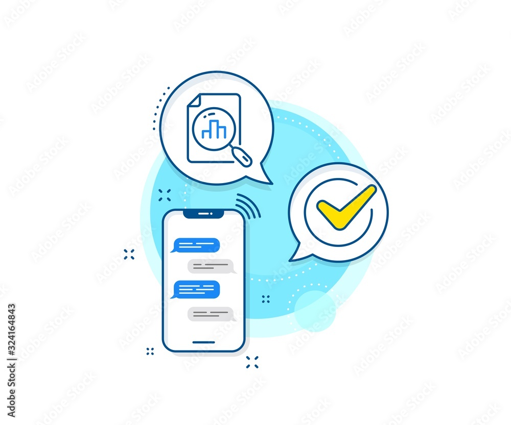 Poster column chart sign. phone messages complex icon. analytics graph line icon. growth diagram symbol. me