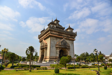 Fototapeta na wymiar Patuxay Monument of Vientiane, Laos