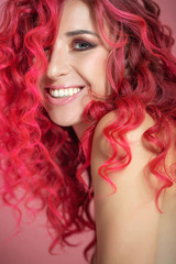 Beautiful woman with bright hair. 