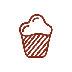 delicious sweet cupcake line style icon
