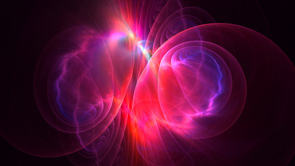 3D rendering abstract red fractal light background