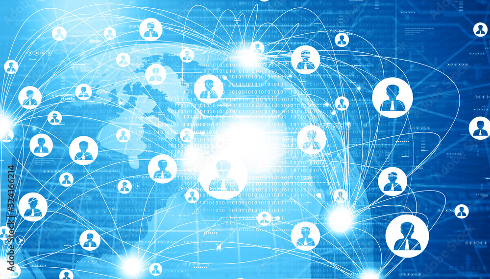 Poster global communication networking. abstract digital background. 3d illustration