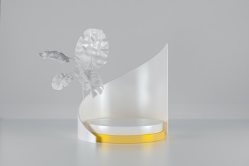 3d render, abstract geometric background, cylinder podium, minimalistic primitive shapes, modern mock up, blank template, empty showcase, shop display