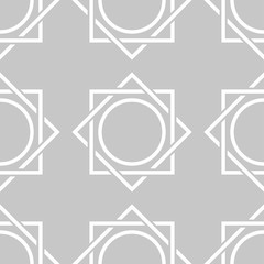 Geometric seamless pattern. White and gray background