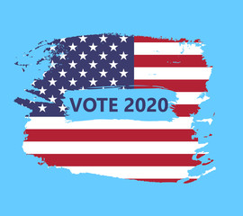banner in the form of an abstract American flag with election 2020
