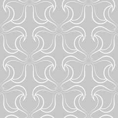 Abstract seamless pattern. White abstract print on gray background
