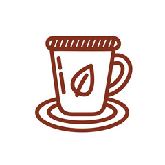 tea mug beverage line style icon