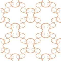 Seamless pattern. Beige abstract print on white background