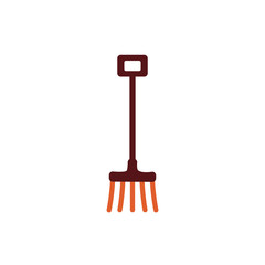 rake farm tool flat style icon