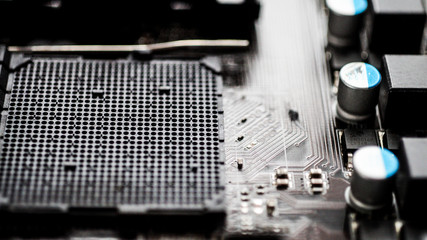 personal computer close-up, technology and production
