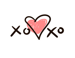 Xoxo Icon or logo with heart.