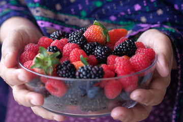 close up of fresh berry fruit in a bowl, 