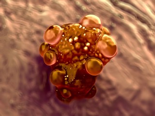 3d illustration - Cancer Cell Apoptosis