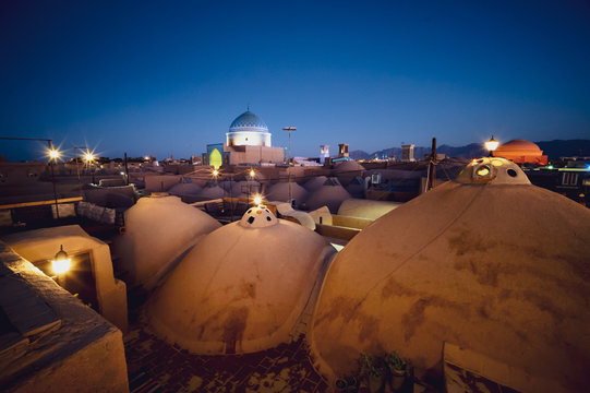 The lights at sunset in iia santorini