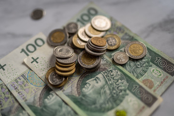 zloty polish cash money currency bank note coins