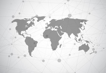 Global network connection. World map point and line composition concept of global business. Vector Illustration